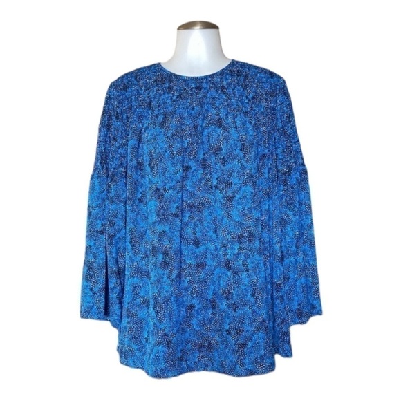 Michael Kors smocked flowy bell sleeve top size M - Picture 1 of 11